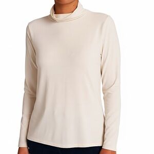 Nine West Daisy Dew Lightweight long sleeve Stretchy mock Turtleneck Top‎ M